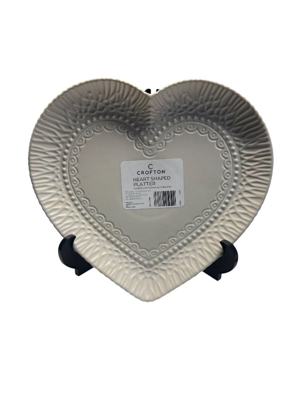 Crofton Heart Shaped Stoneware Platter 13"x12"x1.3" Microwave & Dishwasher Safe